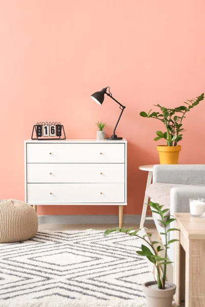 Interior Modern Room Chest Drawers Sofa — Stock Photo, Image