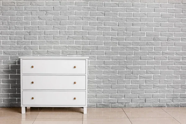 Modern Chest Drawers Brick Wall Room — Stock Photo, Image