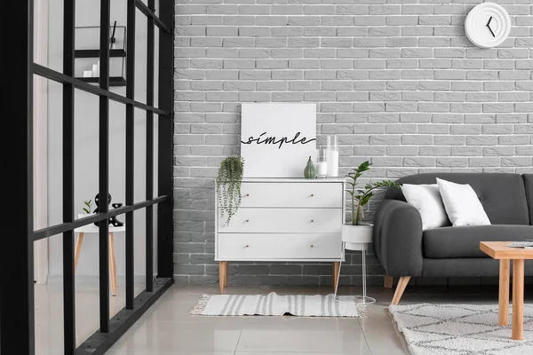 Modern Chest Drawers Interior Living Room — Stock Photo, Image