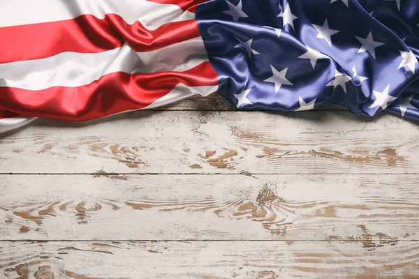 Usa Flag White Wooden Background — Stock Photo, Image