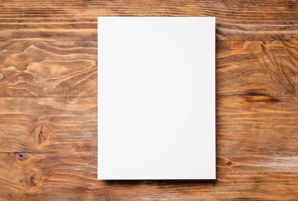 Blank Sheet Paper Wooden Background — Stock Photo, Image