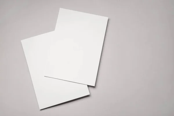 Blank Sheets Paper Grey Background — Stock Photo, Image