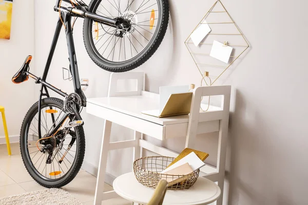 Modern Workplace Bicycle Interior Room — Stock Photo, Image