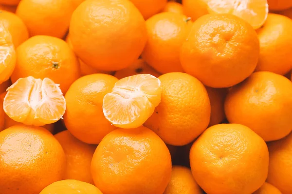 Many Sweet Tangerines Background Closeup — Stock Photo, Image