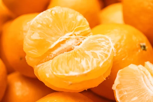 Many Sweet Tangerines Background Closeup — Stock Photo, Image