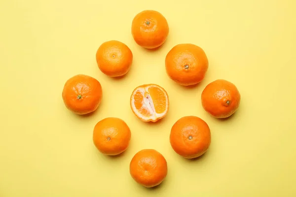 Sweet Tangerines Color Background — Stock Photo, Image