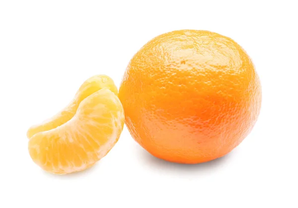 Mandarino Dolce Segmenti Sfondo Bianco — Foto Stock