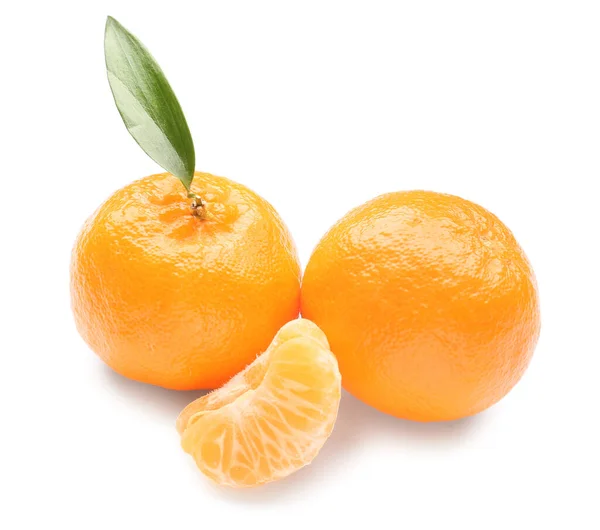 Sweet Tangerines White Background — Stock Photo, Image