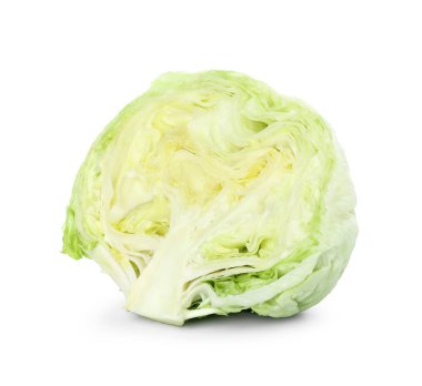 Beyaz arkaplanda buzdağı marulu