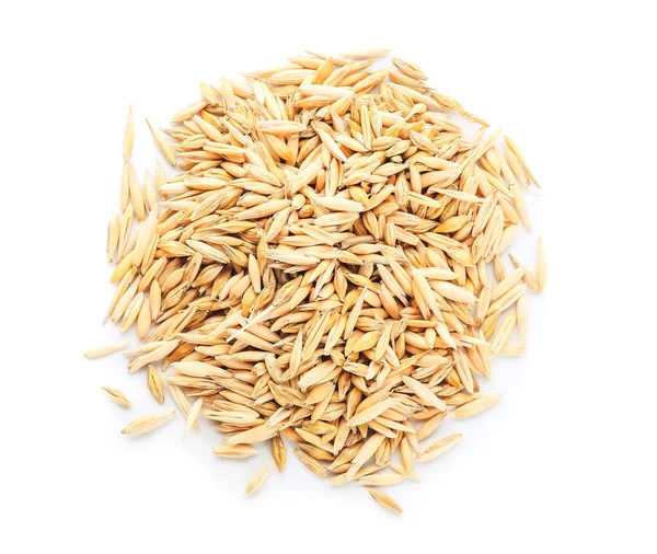 Heap Dry Oats White Background — Stock Photo, Image