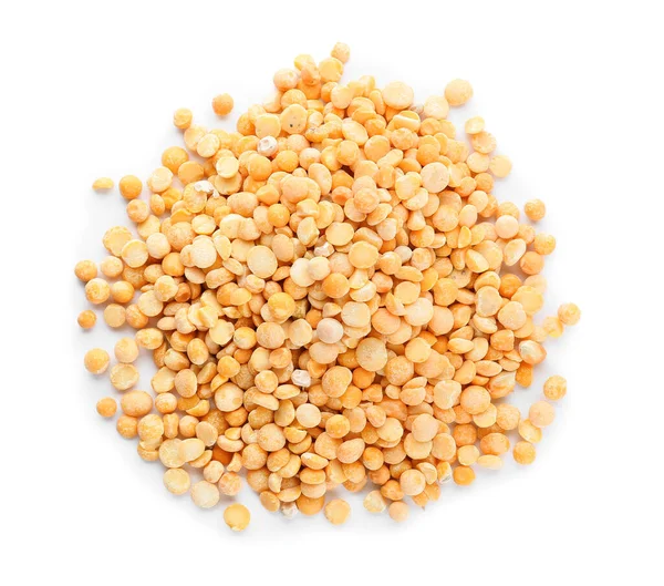 Heap Dry Split Peas White Background — Stock Photo, Image