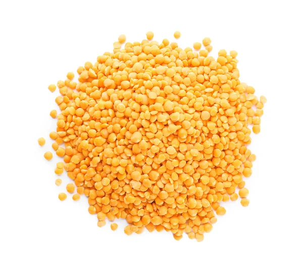 Heap Dry Red Lentils White Background — Stock Photo, Image