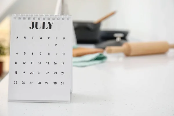 Flip Paper Calendar Table Kitchen — Stock Photo, Image