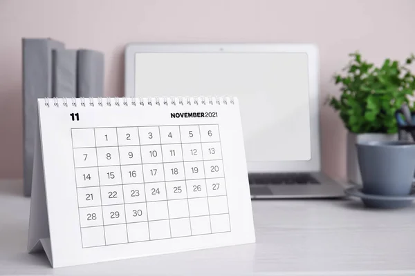 Flip Paper Kalender Arbetsplatsen Kontoret — Stockfoto