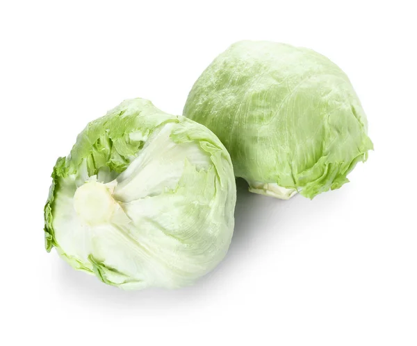 Iceberg Lettuce White Background — Stock Photo, Image