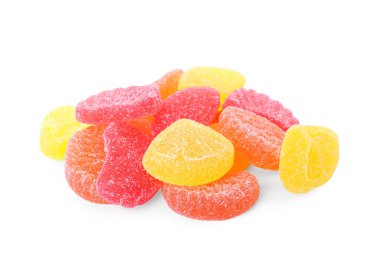 Beyaz arkaplanda jöle şekerler