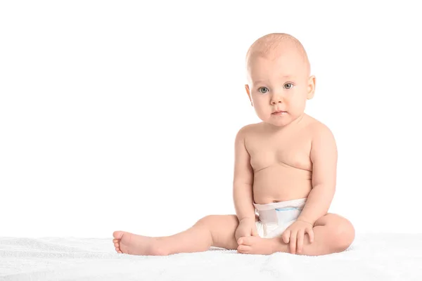 Cute Little Baby White Background — Stock Photo, Image