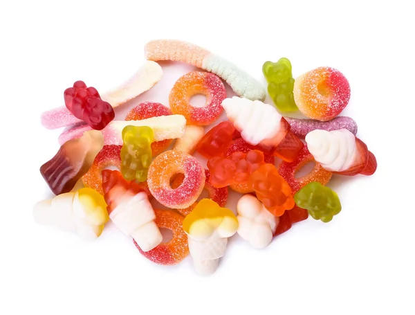 Different Jelly Candies White Background — Stock Photo, Image