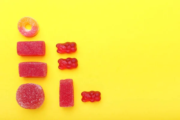 Different Jelly Candies Color Background — Stock Photo, Image