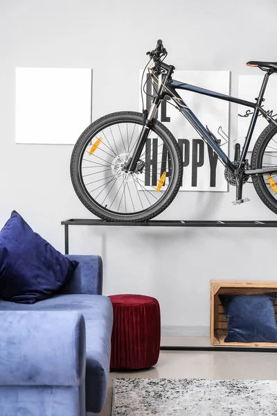 Bicycle Interior Stylish Living Room — Stock Photo, Image