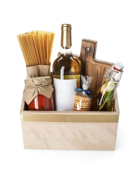 Gift Basket Products White Background — Stock Photo, Image