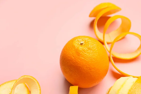 Fresh Orange Peel Color Background — Stock Photo, Image