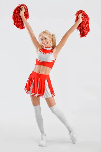 Vacker Cheerleader Ljus Bakgrund — Stockfoto