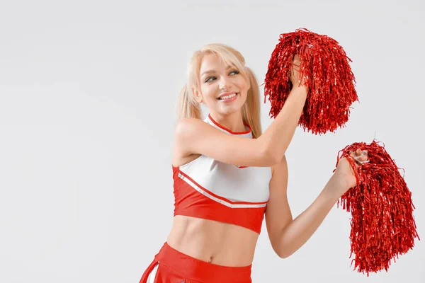 Cheerleader Indah Latar Belakang Cahaya — Stok Foto
