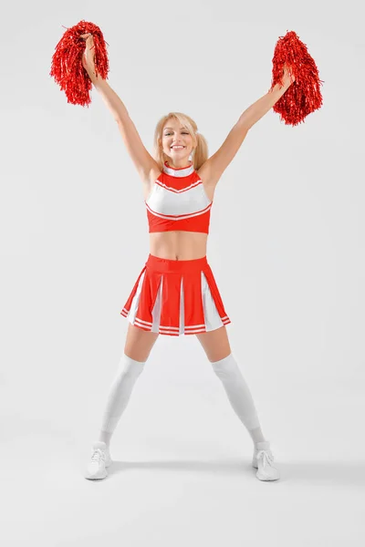 Vacker Cheerleader Ljus Bakgrund — Stockfoto