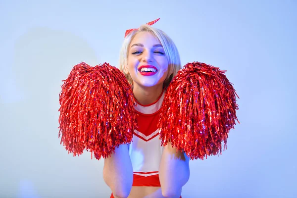 Bella Cheerleader Sfondo Colori — Foto Stock