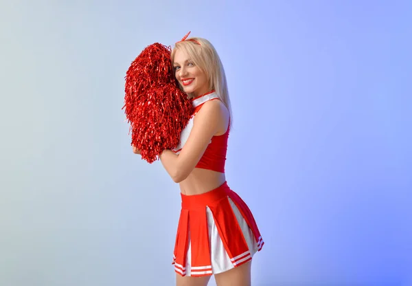 Mooie Cheerleader Kleur Achtergrond — Stockfoto