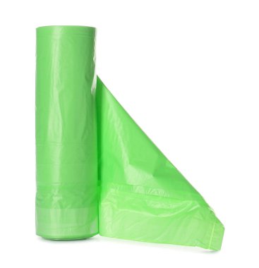 Beyaz arkaplanda çöp torbaları