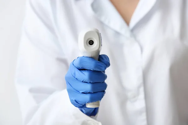 Doctor Infrared Thermometer Closeup — Stock Photo, Image