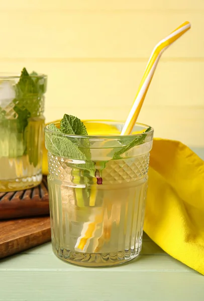 Glasses Ginger Lemonade Table — Stock Photo, Image
