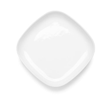 Beyaz arkaplanda boş plaka