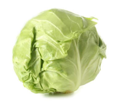 Beyaz arka planda taze lahana