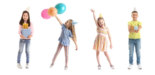 Group Children Party Hats White Background — Stock Photo, Image