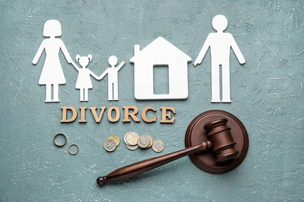 Sammansättning Med Ordet Divorce Färg Bakgrund — Stockfoto