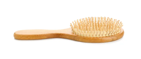 Wooden Hair Brush White Background — Stock Photo, Image