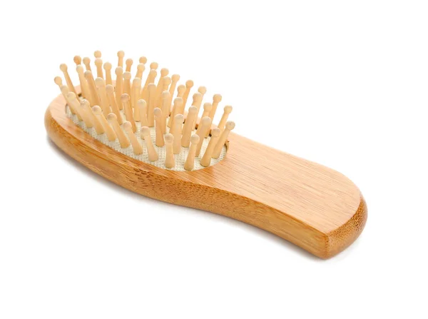 Wooden Hair Brush White Background — Stock Photo, Image
