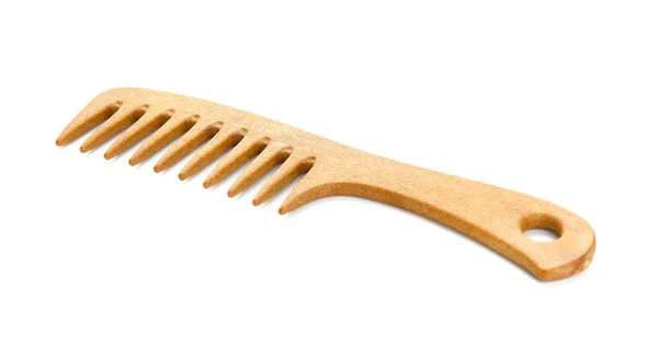 Wooden Hair Comb White Background — Stock Photo, Image