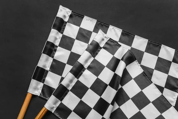 Racing Flags Dark Background — Stock Photo, Image