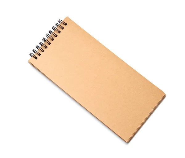 Notebook Bianco Sfondo Bianco — Foto Stock