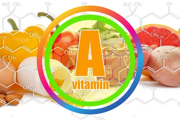 Gezonde Producten Rijk Aan Vitamine Witte Achtergrond — Stockfoto
