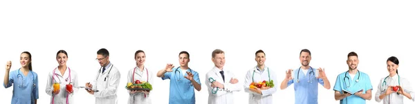 Group Doctors White Background — Stock Photo, Image