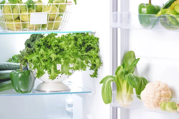 Sayuran Segar Kulkas Closeup — Stok Foto