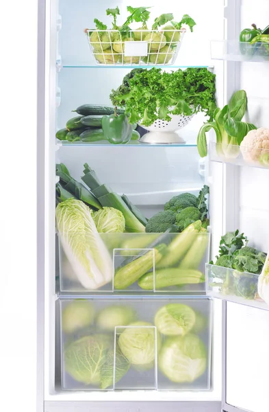 Fresh Vegetables Fridge White Background — Stock Photo, Image