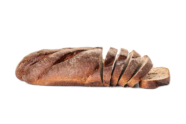 Świeżo Krojony Chleb Białym Tle — Zdjęcie stockowe