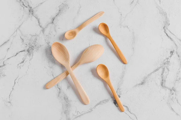 Wooden Spoons Light Background — Stock Photo, Image