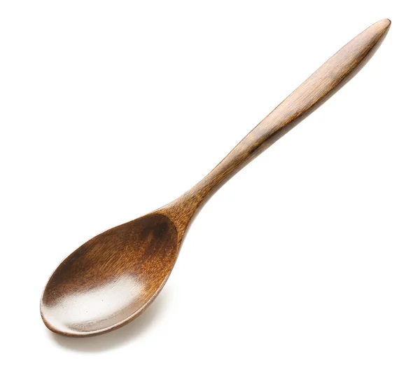 Wooden Spoon White Background — Stock Photo, Image